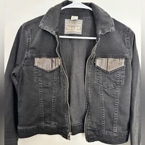 Levi's Charcoal Denim Jacket with Sparkling Accents